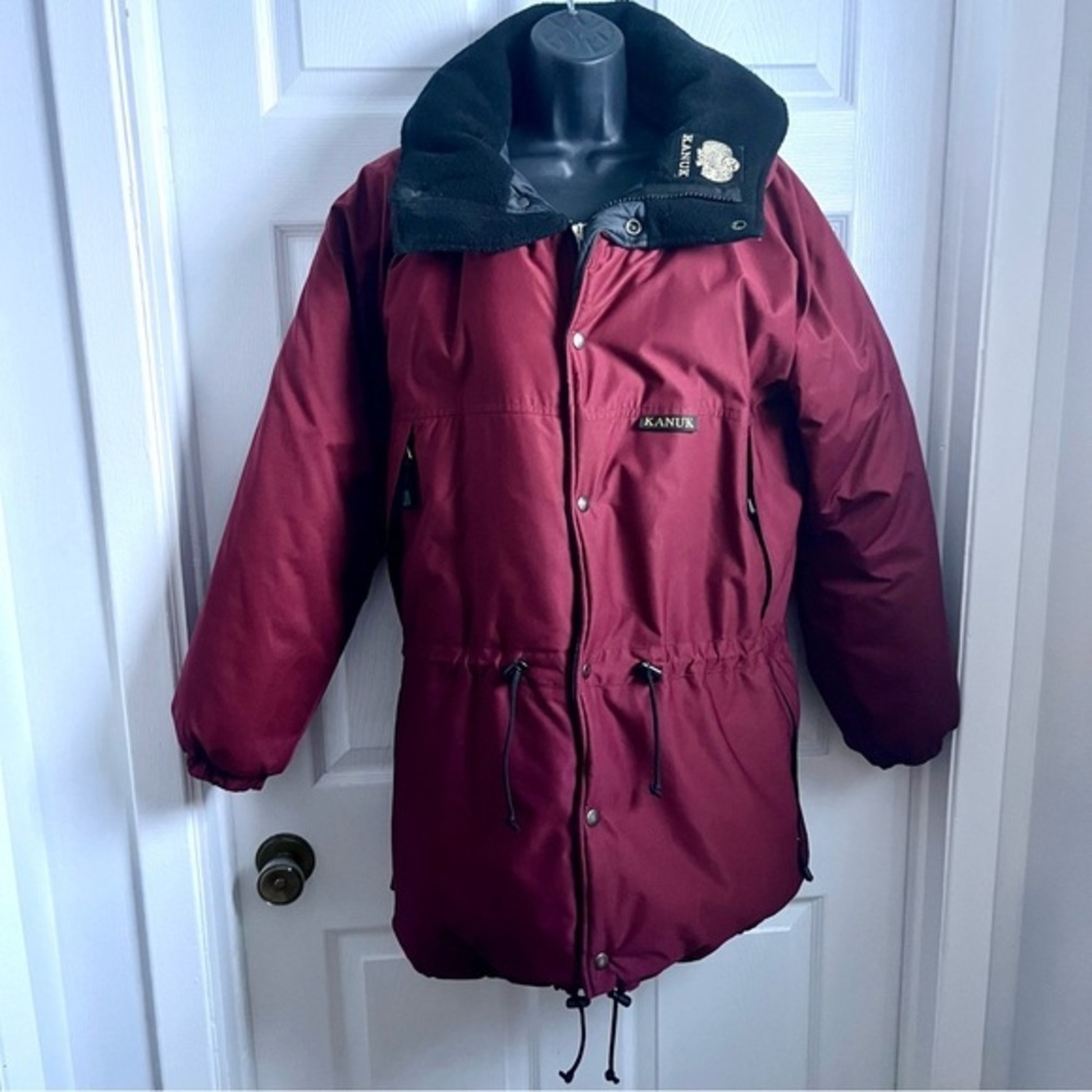 Vintage Kanuk Parka Coat Jacket Red Burgundy Winter Size 3 Large Women ski